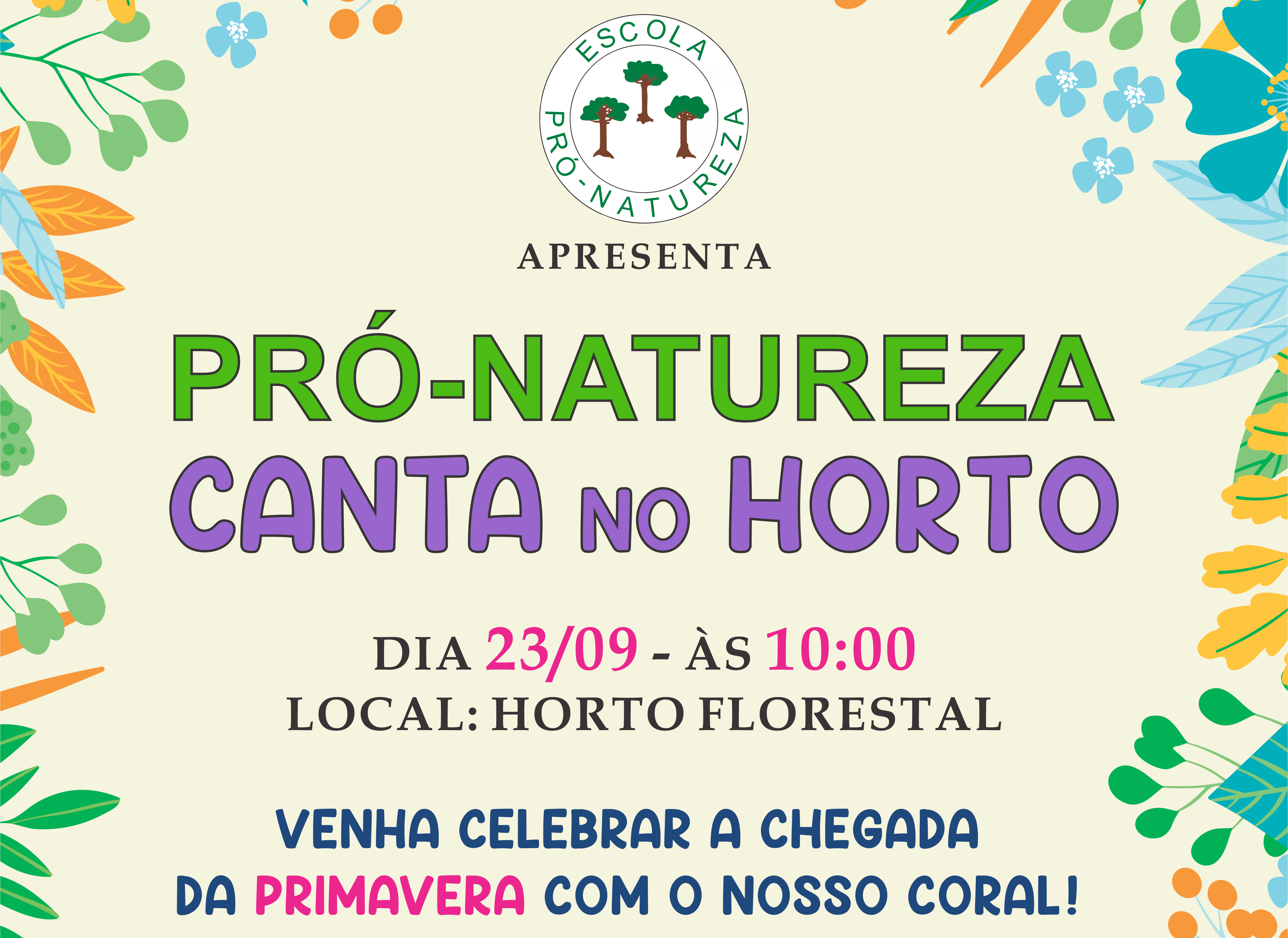 Celebrando a chegada da Primavera, Escola Pró-Natureza faz apresentação musical no Horto Florestal