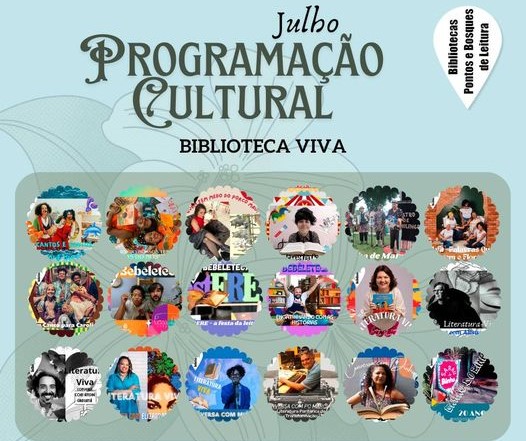 Em julho, a programação cultural da Biblioteca Viva está com diversas atrações nas bibliotecas da ZN