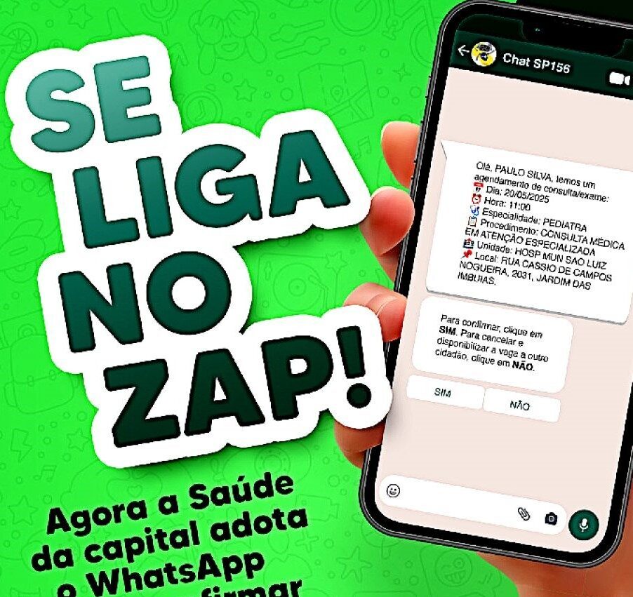 Prefeitura confirma consultas e exames da rede pública de saúde pelo WhatsApp
