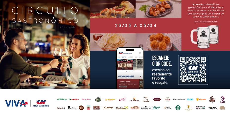 Restaurantes participantes do Circuito Gastronômico no Center Norte na Zona Norte de São Paulo