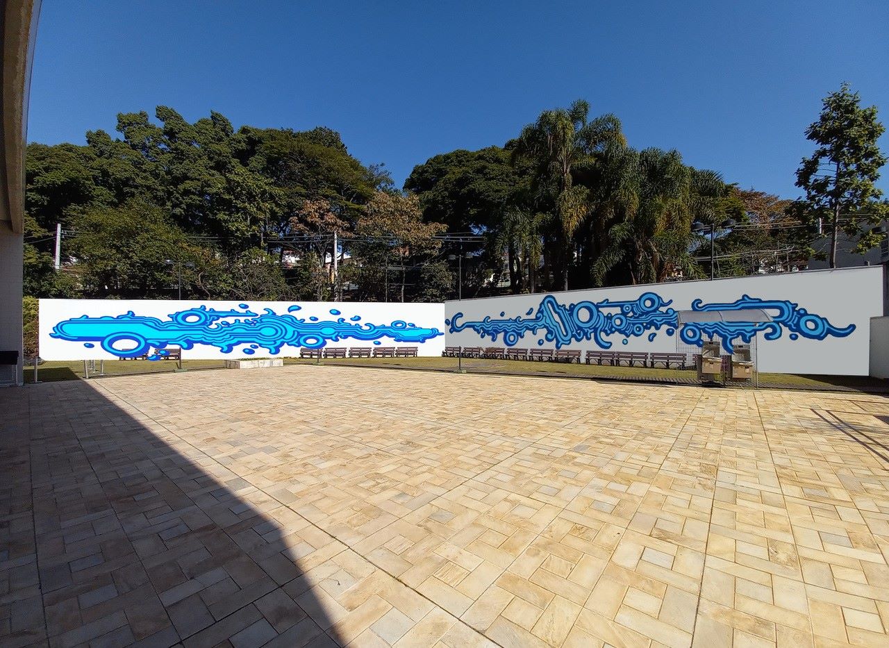 Intervenção Águas Invisíveis de Zezão no Sesc Santana, Zona Norte de São Paulo