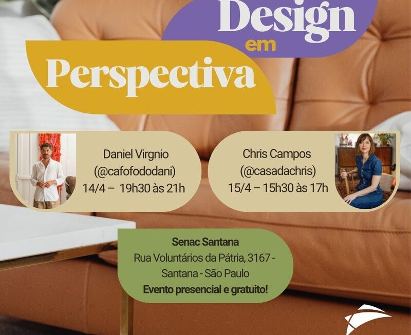 Design de interiores ganha evento gratuito no Senac Santana