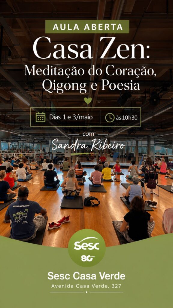 Aula de meditação e Qigong no Sesc Casa Verde em São Paulo