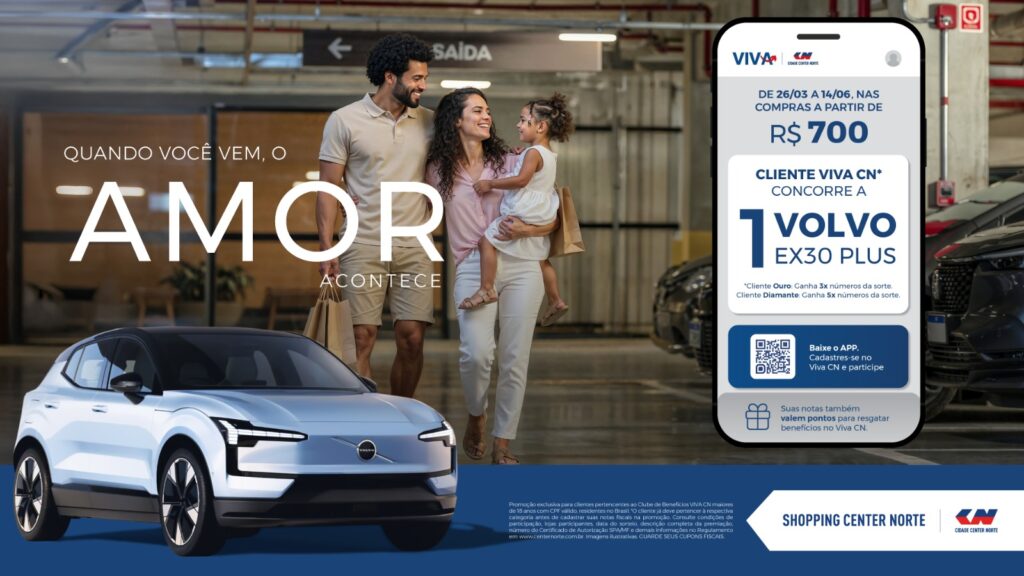Center Norte lança promoção exclusiva com sorteio de carro elétrico