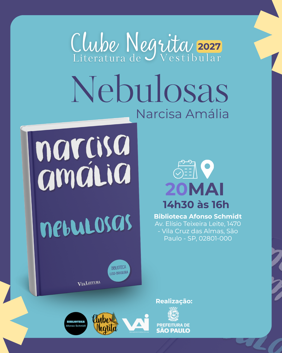 Participantes do Clube Negrita em encontro literário na Biblioteca Afonso Schmidt, na Zona Norte de São Paulo
