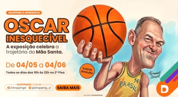 Exposição Oscar Inesquecível homenageia Oscar Schmidt no Shopping D