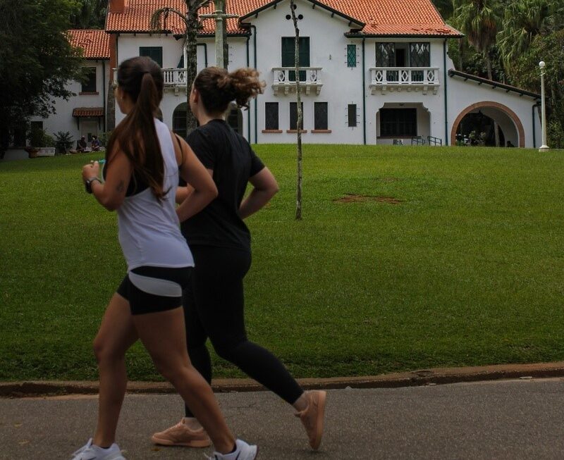 Participantes de corrida no Horto Florestal em direção à Pedra Grande