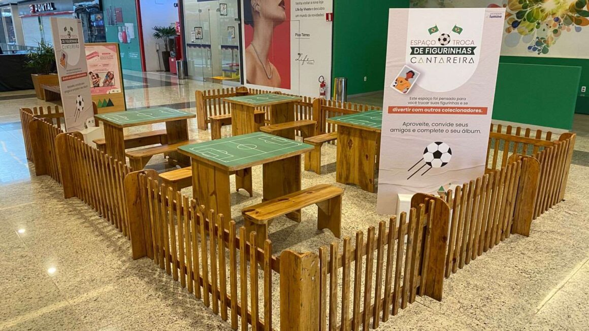 Espaço para troca de figurinhas da Copa do Mundo 2026 no Cantareira Norte Shopping