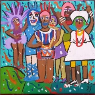 Participantes em oficina de Arte Naif no Sesc Santana, na Zona Norte de São Paulo.