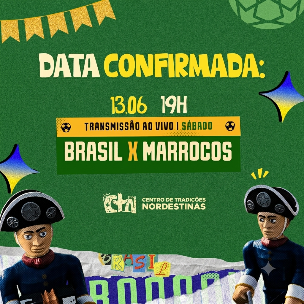CTN transmite Brasil x Marrocos em telão gigante com entrada gratuita na Zona Norte