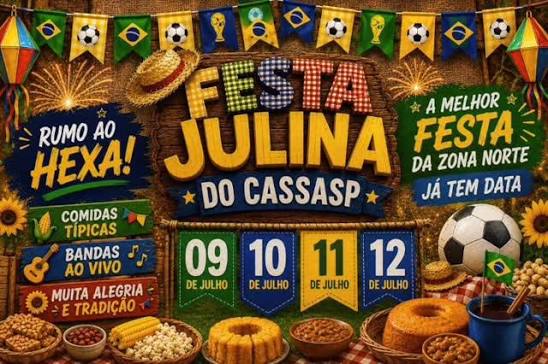 Arraiá do Cassasp agita Santana com quatro dias de shows, bingo e comidas típicas