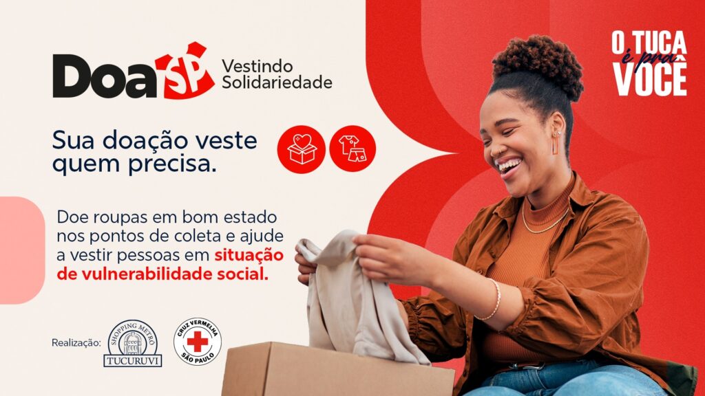 Ponto de arrecadação da Campanha do Agasalho no Shopping Metrô Tucuruvi, na Zona Norte