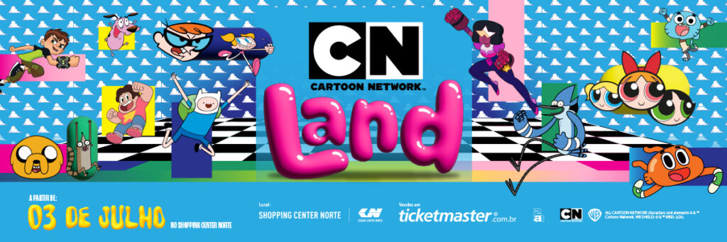 Cartoon Network Land no Shopping Center Norte com atrações interativas na Zona Norte de São Paulo.
