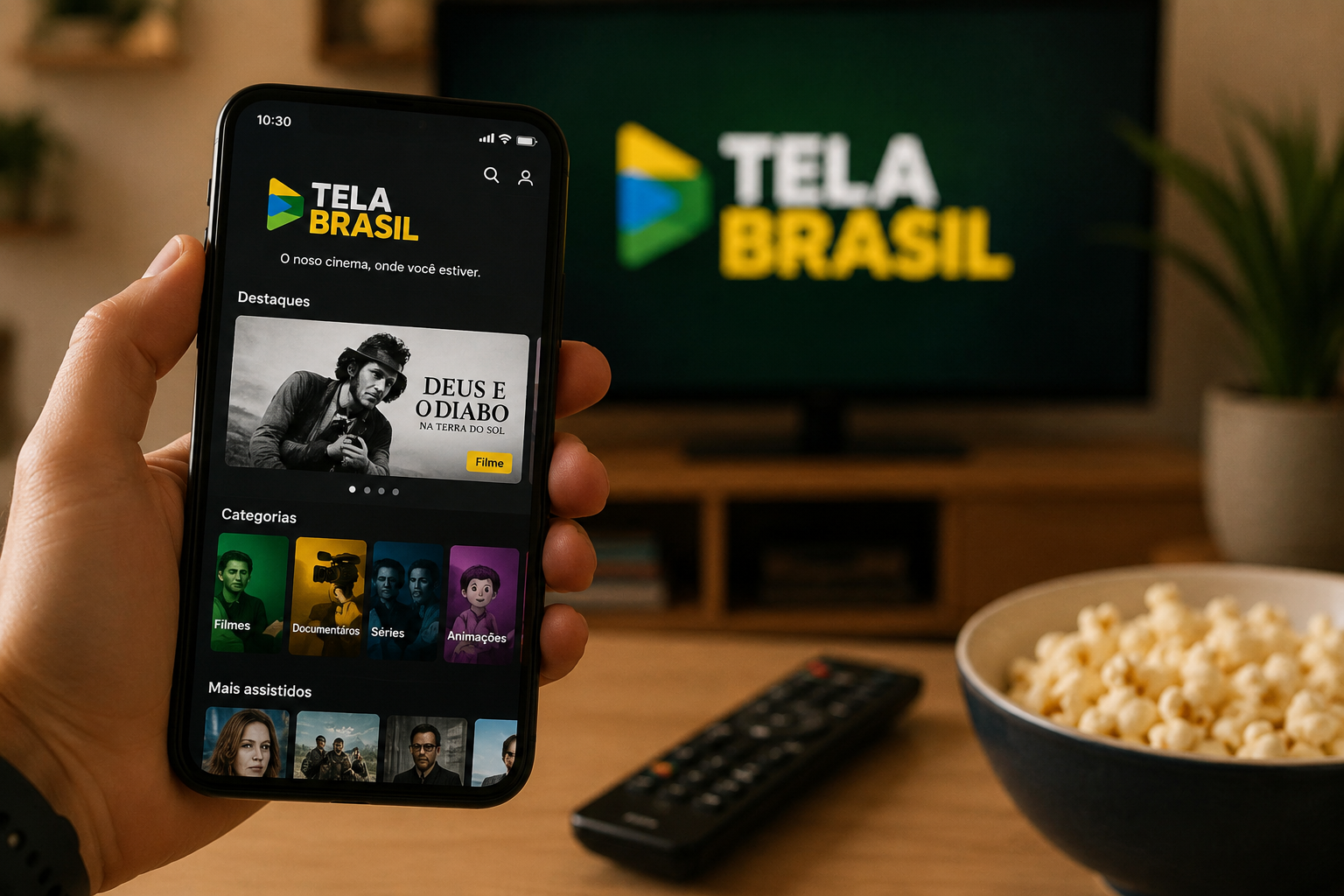 Aplicativo Tela Brasil oferece streaming gratuito de filmes brasileiros para Android e iOS.