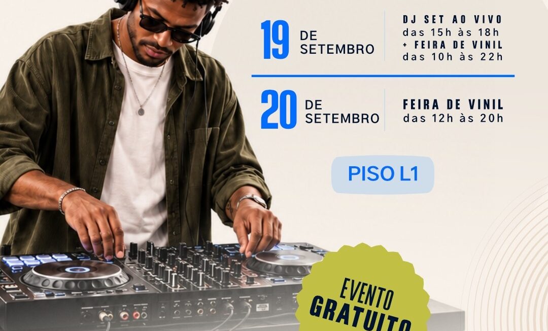 Feira de vinil com LPs no Shopping Metrô Tucuruvi, na Zona Norte de São Paulo
