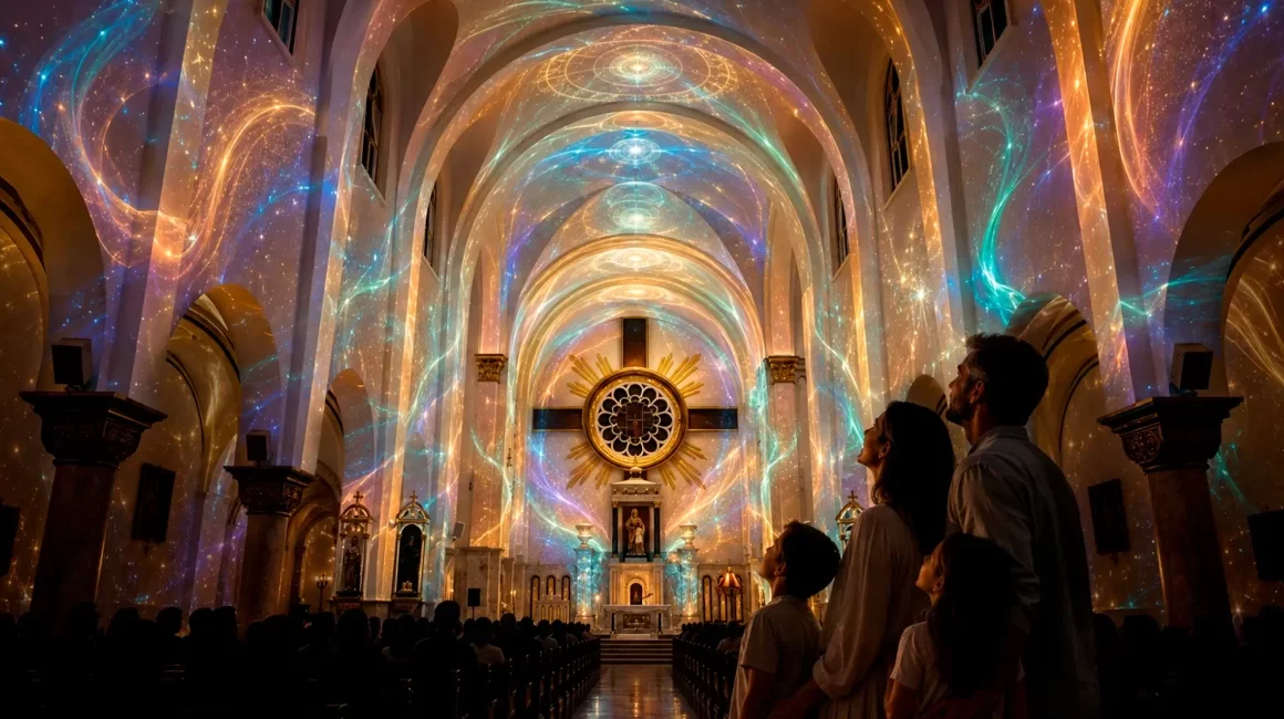 Basílica Sant’Ana recebe espetáculo imersivo de luz e tecnologia