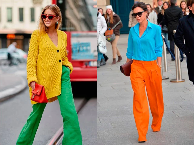 Produções de moda com cores vibrantes para a temporada primavera-verão 2026/2027.