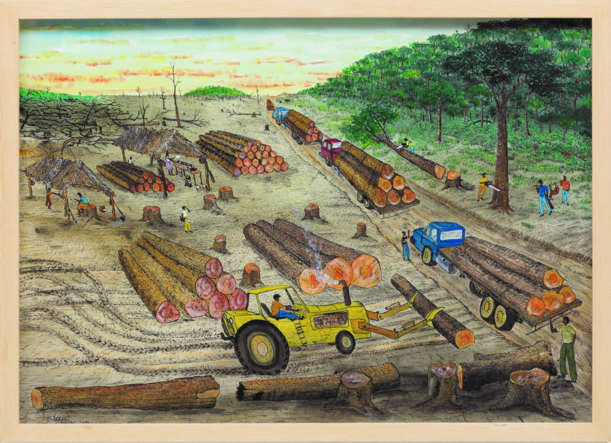 Obra Festa de Orixás, de Ivan da Silva Moraes, na exposição Trocas e Olhares 2, no Sesc Santana.