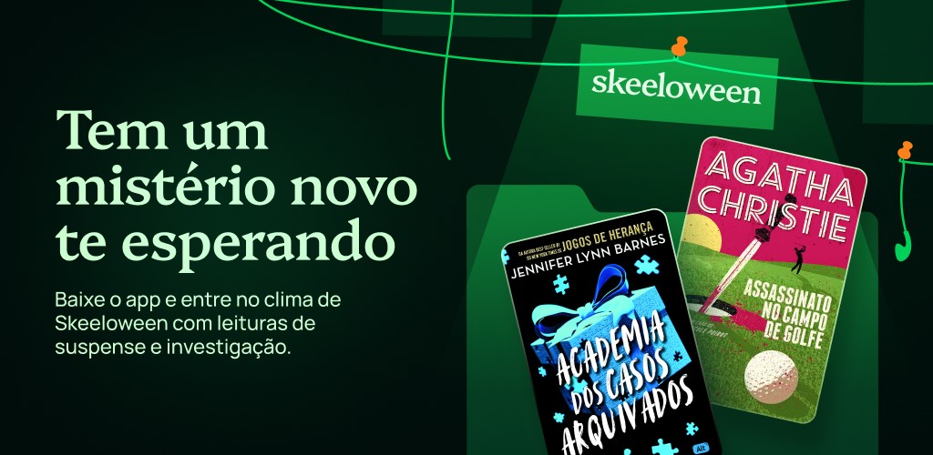 Campanha Skeeloween 2026 do Skeelo reúne audiobooks de mistério para uma maratona literária de Halloween.
