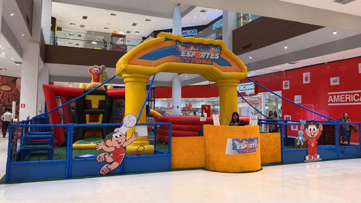 Parque indoor Turma da Mônica Esportes no Shopping Metrô Tucuruvi.